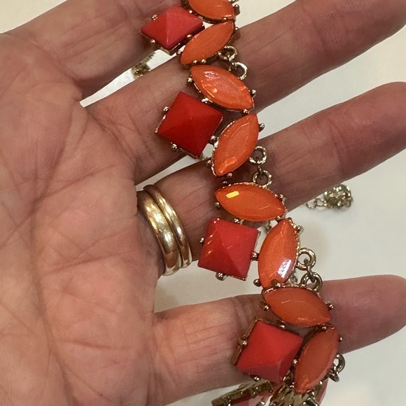 ICING Shades of Orange 16”L Necklace Signed - Picture 6 of 10